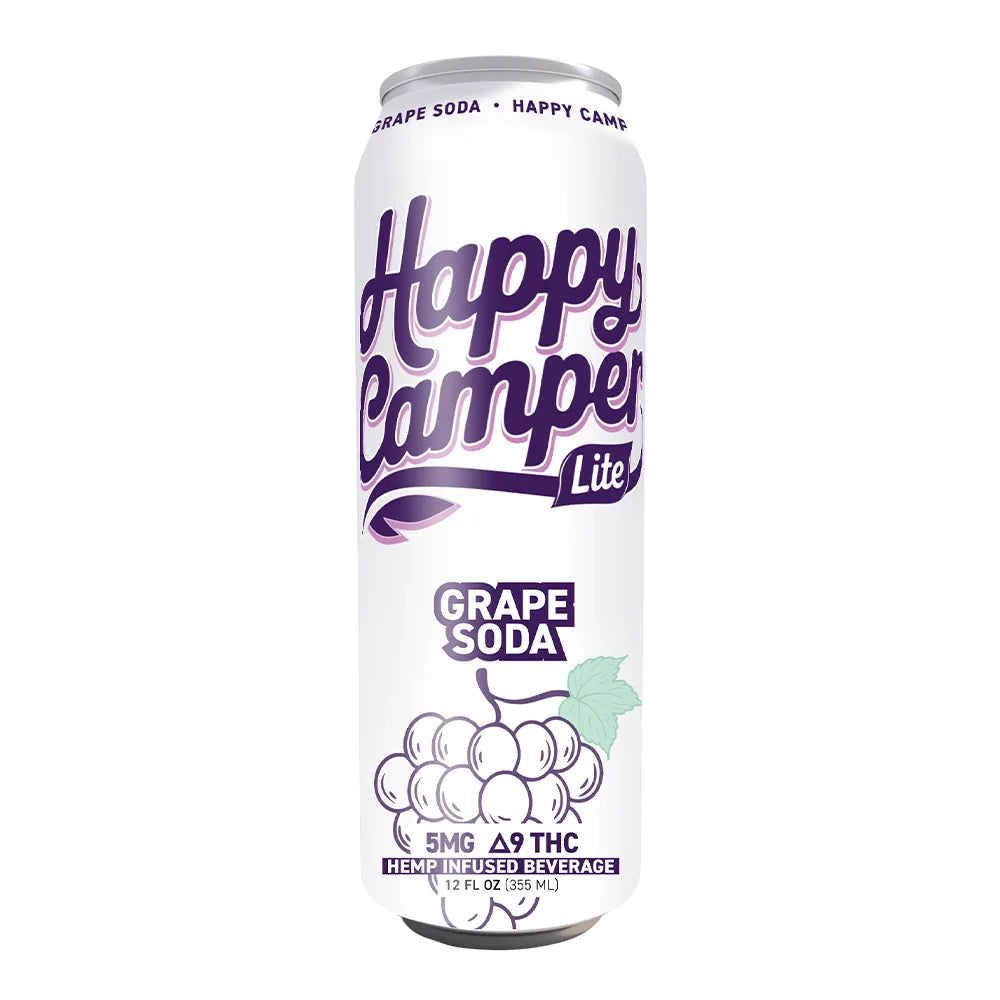Happy Camper Grape Soda - 5MG D9 THC Lite Sparkling Beverage 12 Pack