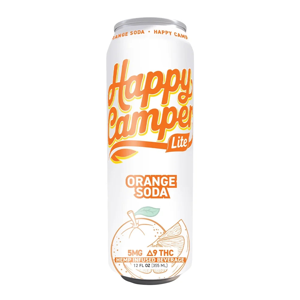 Happy Camper Orange Soda - 5MG D9 THC Lite Sparkling Beverage 12 Pack