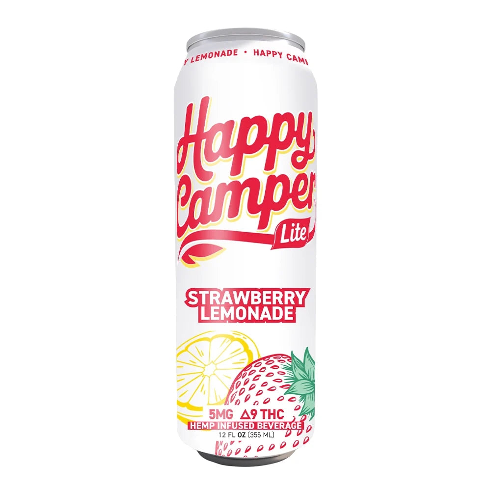 Happy Camper Strawberry Lemonade - 5MG D9 THC Lite Sparkling Beverage 12 Pack