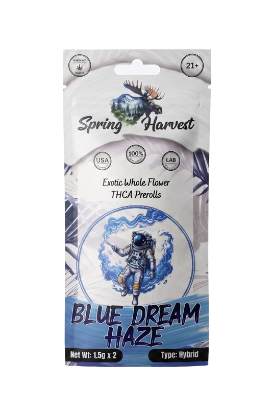 Blue Dream Haze THCA Prerolls –2 Pack