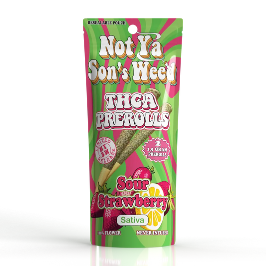 Sour Strawberry THCA Prerolls – 2 Pack