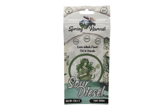 Sour Diesel THCA Prerolls –2 Pack