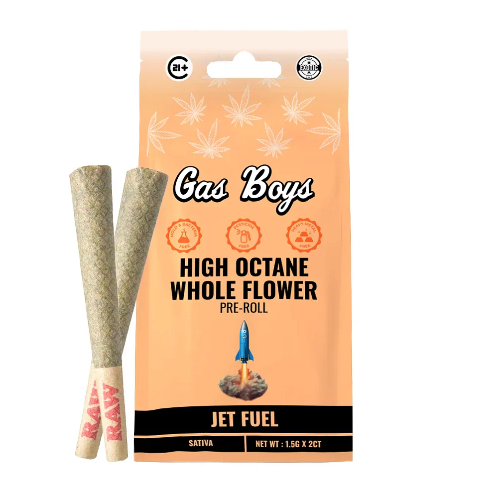 Jet Fuel Whole Flower THCA Prerolls - 2 Pack