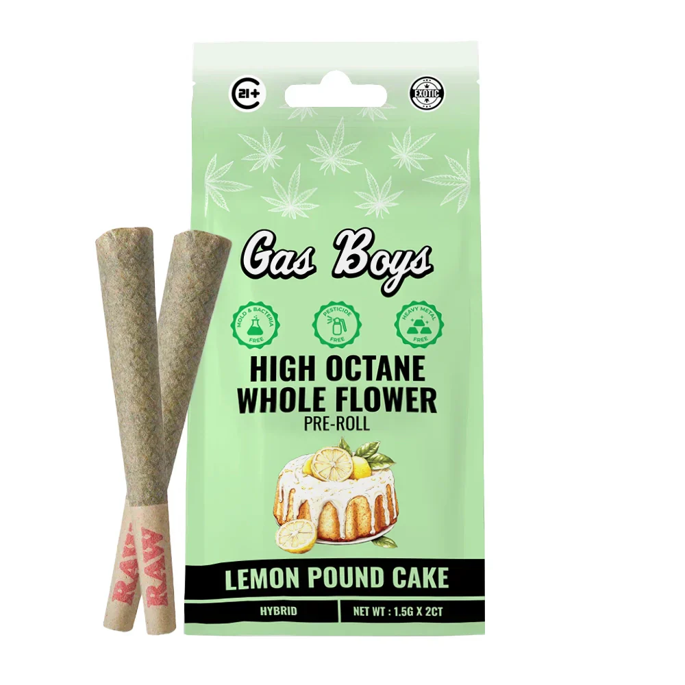 Lemon Pound Cake Whole Flower THCA Prerolls - 2 Pack